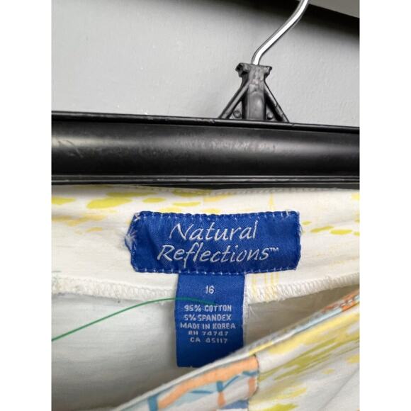 Natural Reflections Cropped‎ pants Womens 16 Beach scene White coastal pockets - Picture 4 of 7